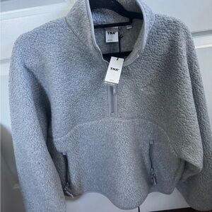 Aritzia TNA Light Gray Fleece Jacket
